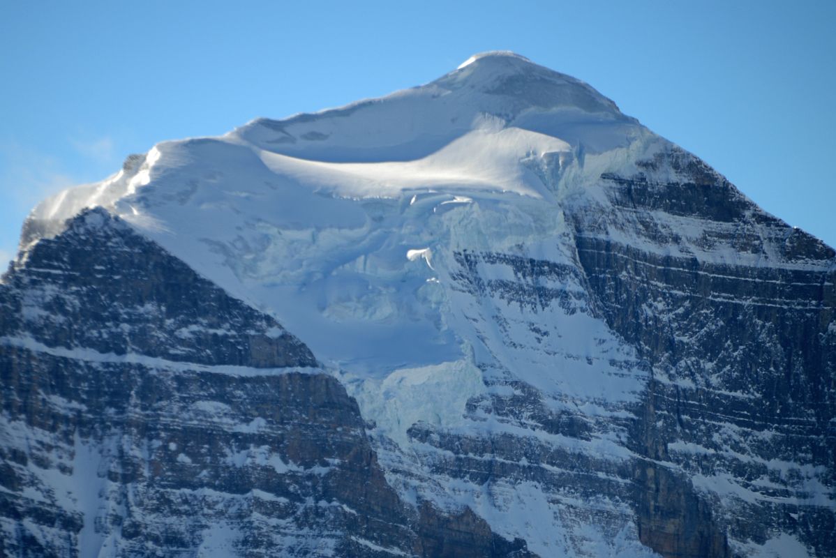 09B Mount Temple Summit Close Up Mid-Day From Lake Louise Ski Area